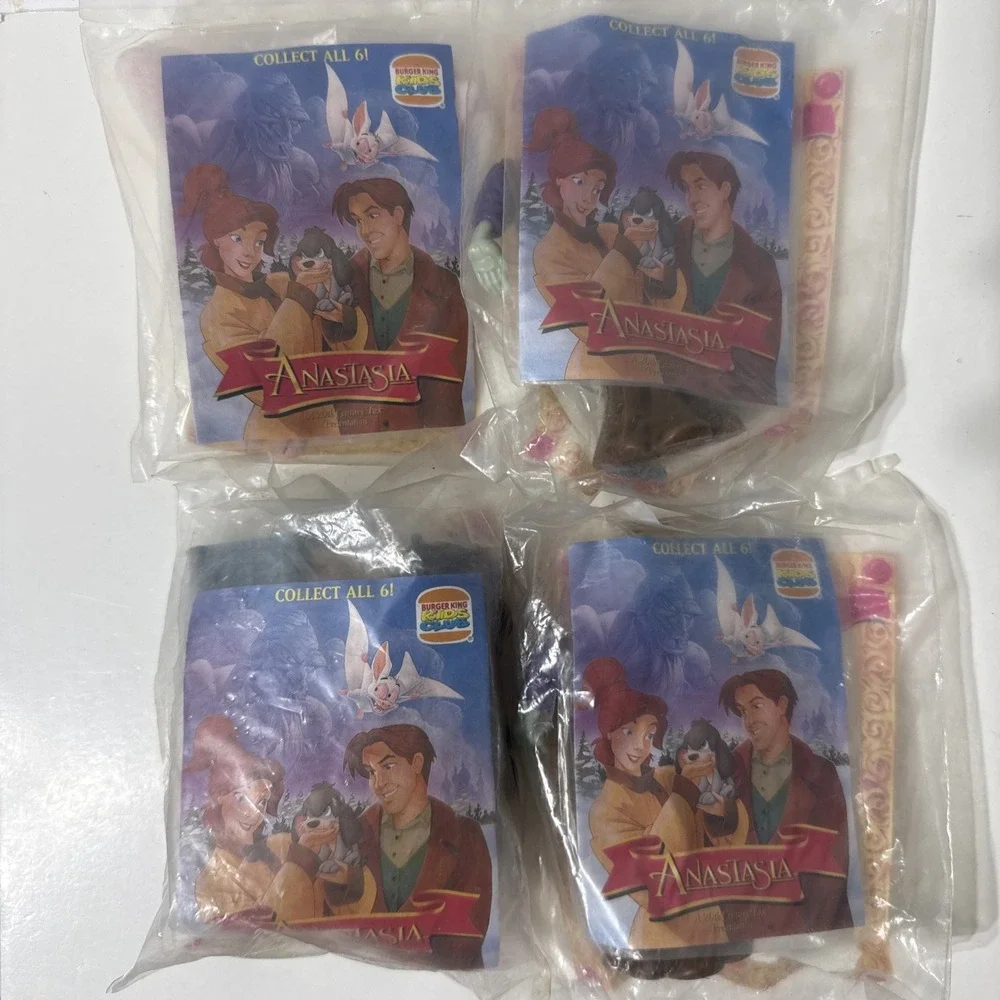 1997 Burger King Kids‎ Club Anastasia Sealed Vtg LOT Of 4 New Sealed Worn Packs